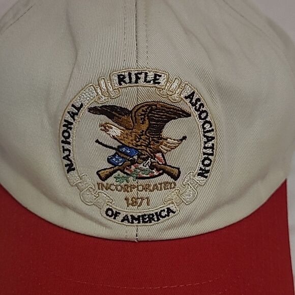 Vintage NRA of America American Eagle Embroidered Adjustable tan and red - Picture 2 of 8
